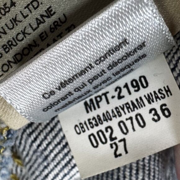 Pilcro Anthropologie Jeans Size 27 Byram Wash Straight Leg Distressed Stretch - Picture 13 of 16